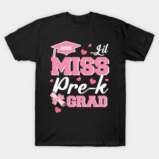 Little Miss Pre-K Grad 2024 Preschool Prek Graduation Gift For Boys Girls Kids T-Shirt